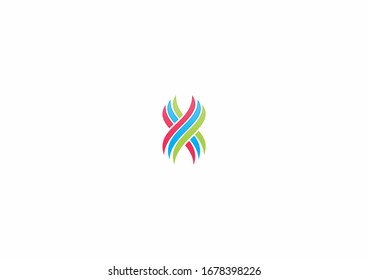 Creative colorful curve vector logo design template