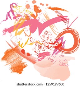 creative colorful cute kids sketch drawing. abstract colorful paintbrush texture background. nice brush strokes for your design. vector illustration