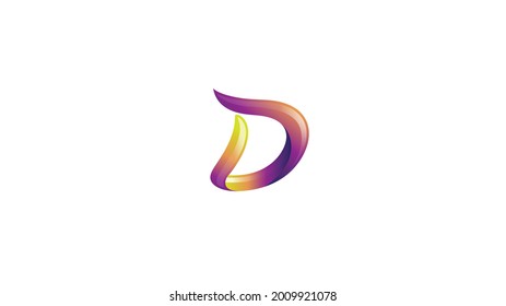 Creative Colorful D Letter Gradient Alphabet Logo Vector 