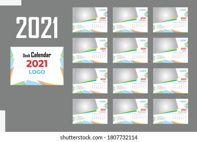 Creative Colorful Desk Calendar Design for 2021
