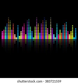 Creative colorful digital equalizer design music background
