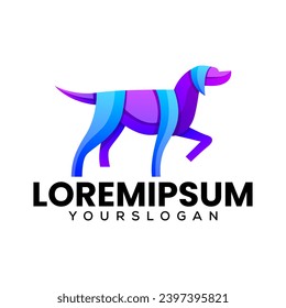 creative colorful dog gradient icon logo design 
