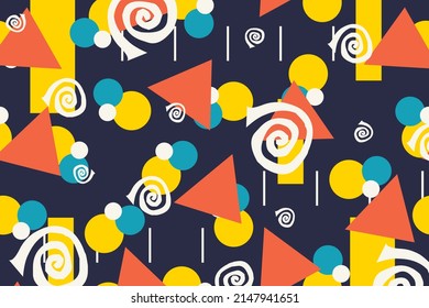Cabecera creativa colorida de dibujo con formas y formas diversas. Ilustración del vector de collage.