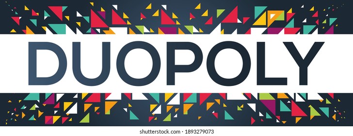 diseño de texto creativo colorido (duopolio), escrito en inglés, ilustración vectorial.	
