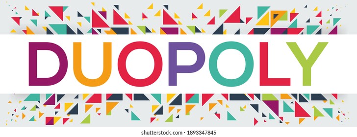 diseño de texto creativo colorido (duopolio), escrito en inglés, ilustración vectorial.	
