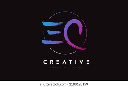 Creative Colorful EC Brush Letter Logo Design. Artistic Handwritten Brush Letters Logo Concept Vector. 