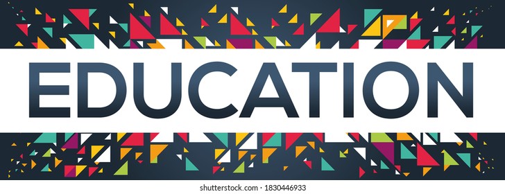creative colorful (education) text design, written in English language, vector illustration.