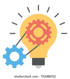 Creative and colorful flat icon design of creative cycle
