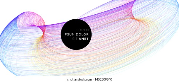 Creative colorful flow lines geometric background. Trendy wave liquid composition design. Eps10 vector illustration