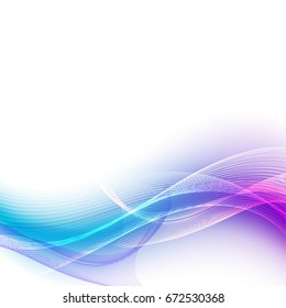 Creative colorful flowing waves on white background.