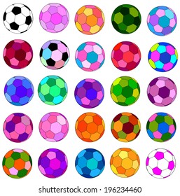 creative colorful football set for texture and background decoration and design
