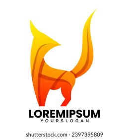 creative colorful fox gradient icon logo design 