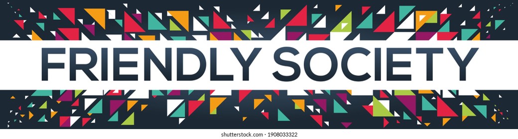 diseño de texto creativo colorido (sociedad amigable), escrito en inglés, ilustración vectorial.	
