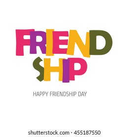 Creative Colorful Friendship day typogrpahy