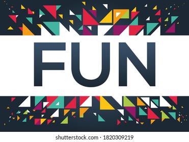 diseño de texto creativo colorido (divertido), escrito en inglés, ilustración vectorial.