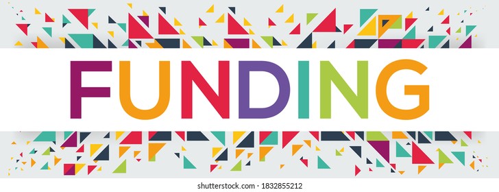 creative colorful (funding) text design, written in English language, vector illustration.