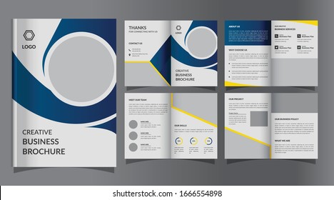 Creative Colorful Geometric Bi Fold Brochure Stock Vector (Royalty Free ...