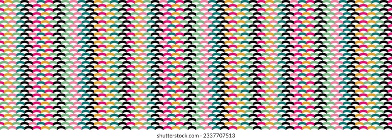 Creative colorful geometric half circle seamless illustration for the fabric print and web pattern