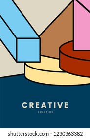 Creative colorful geometry graphic design