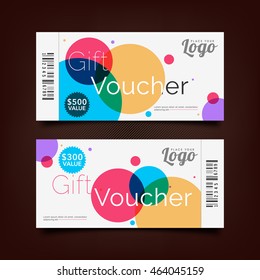 Creative colorful Gift Voucher, Coupon or Certificate template layout.