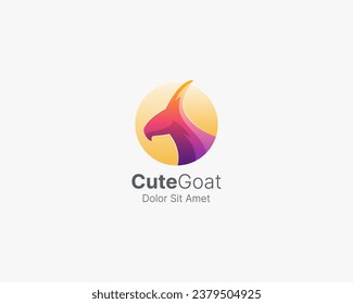 Creative colorful goat logo gradient