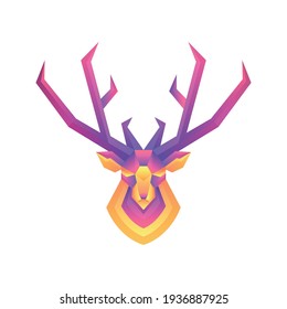 Creative colorful gradient deer vector logo concept design template