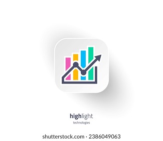Logo de gráfico creativo y colorido en el icono de la aplicación