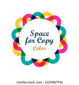 Creative colorful graphic form with space for text copy. Vector Illustration for Decoration of Funny, Positive and Festive Events.
