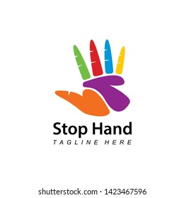 creative colorful hand education logo template design vector with isolated white background