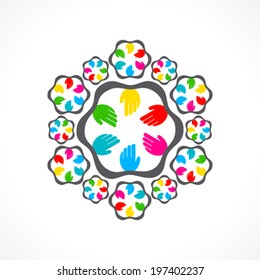 creative colorful hand icon design concept vector