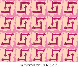 KREATIVE UND BUNTE HANDFORM-SYMBOLE UND SYMBOLE NAHTLOSE MUSTER VEKTOR KUNST GRAFIK ILLUSTRATION NEUES DESIGN
