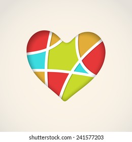 Creative colorful heart for Happy Valentine's Day and other occasion celebration.