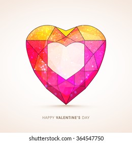 Creative colorful heart for Happy Valentine's Day celebration.