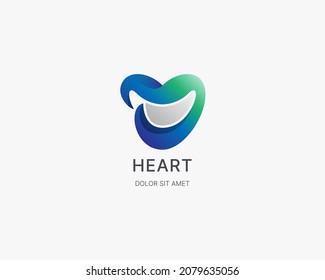Creative colorful heart logo template.
