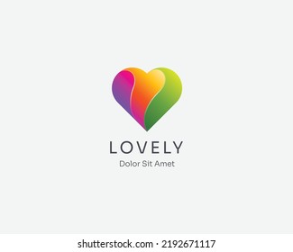 Creative colorful heart love logo gradient