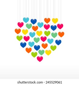 creative colorful heart shape design big heart , or valentine day greeting card design vector