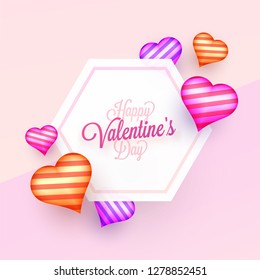 Creative colorful heart shapes with stylish lettering of Happy Valentine's Day. Can be used as greeting card design.