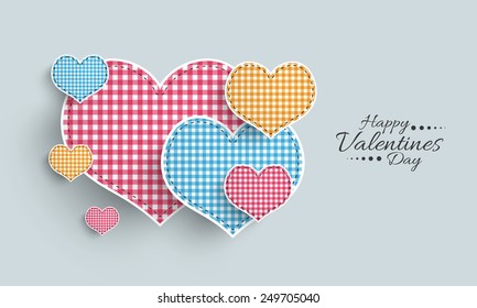 Creative colorful hearts for Happy Valentine's Day celebration on sky blue background.