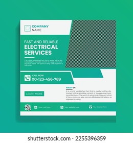 Creative and colorful Home Electrician services flyer template