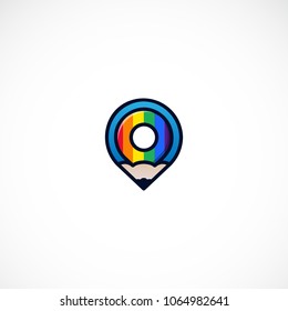 Creative colorful icon navigation, pencil vector designs