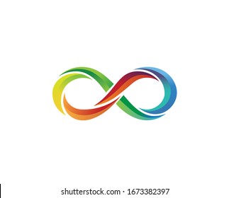 Creative Colorful Infinity Shape Logo Design Vector Symbol Illustration