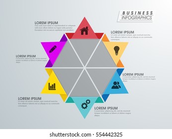 Creative colorful infographic element with different symbols for Business purpose.