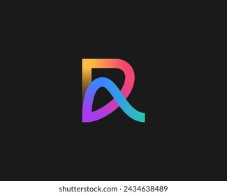 Creative colorful initial letter r logo