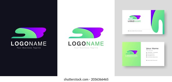 Creative Colorful Initial S B Letter  Logo With Premium Business Card Design Vector Template for Your Company Business