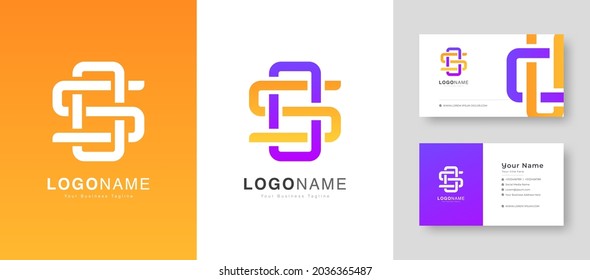 Creative Colorful Initial S or O Letter  Logo With Premium Business Card Design Vector Template for Your Company Business