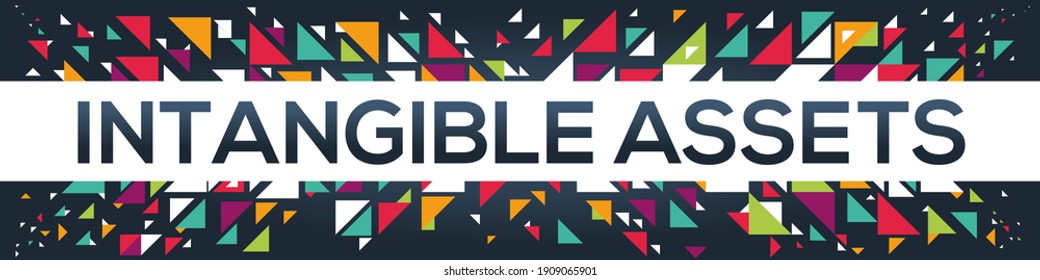 creative colorful (intangible assets) text design, written in English language, vector illustration.	
