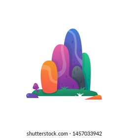 creative and colorful isolated mountain doodle 