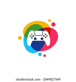 creative colorful joystick game logo design vector icon symbol