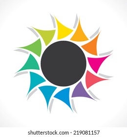 creative colorful label or sticker design in round style vector