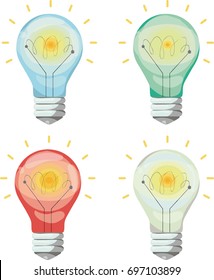 creative colorful lamp. isolated object icon.